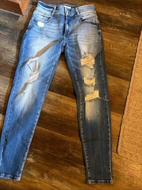 Kancan Distressed mid Rise Skinny Jeans - Blue sz 29